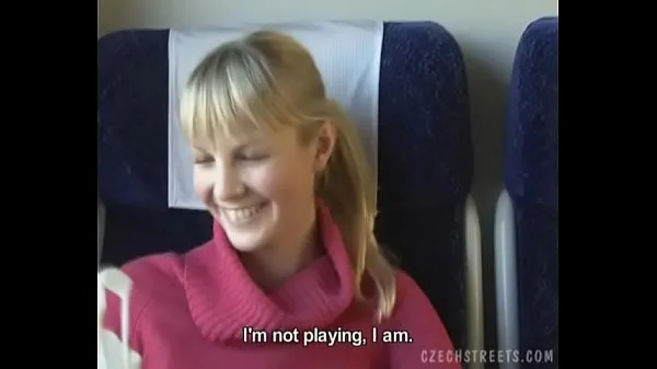 Új Czech streets Blonde girl in train filmjeim