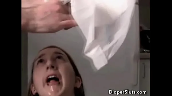 Ny y. slut drinking her piss from diaper mine film