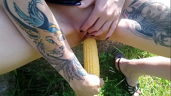 New Lucy Ravenblood fucking pussy with corn in public my Movies