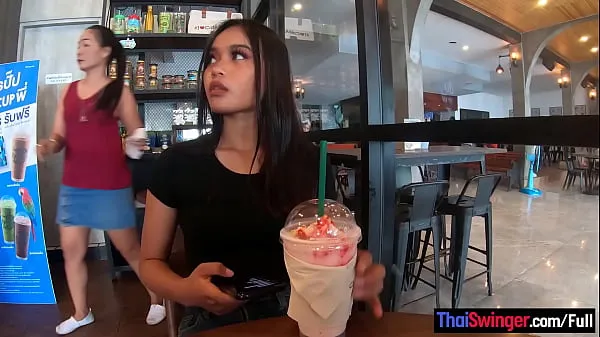 Nowe Starbucks coffee date with gorgeous big ass Asian teen girlfriend moich filmach