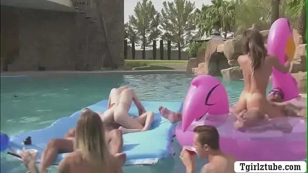 New Busty shemales are in the swimming pool with many guys that,they decide to do orgy and they start kissing each is,they suck their big cocks passionately and they let them bareback their wet ass too my Movies