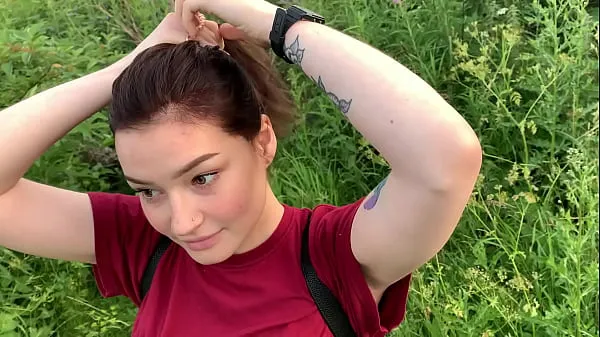 جديد public outdoor blowjob with creampie from shy girl in the bushes - Olivia Moore أفلامي