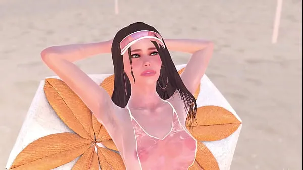 New Animation naked girl was sunbathing near the pool, it made the futa girl very horny and they had sex - 3d futanari porn my Movies