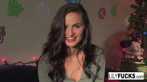 New Lily tells us her horny Christmas wishes before satisfying herself in both holes my Movies