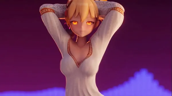 新Genshin Impact (Hentai) ENF CMNF MMD - blonde Yoimiya starts dancing until her clothes disappear showing her big tits, ass and pussy我的电影